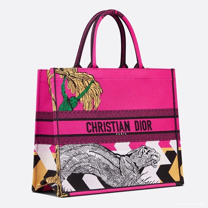 Cheap Motif Dior Book Tote D-Jungle Rose Pop Canvas 0811 Luxury
